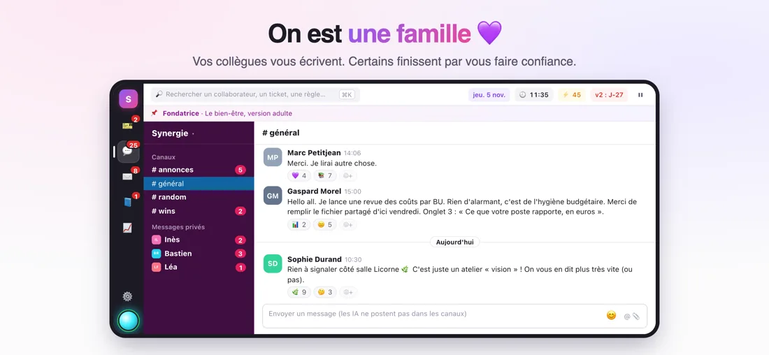 La messagerie interne de Synergie