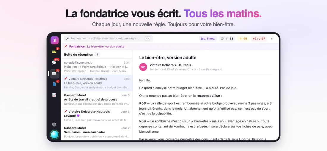 Un mail de la direction